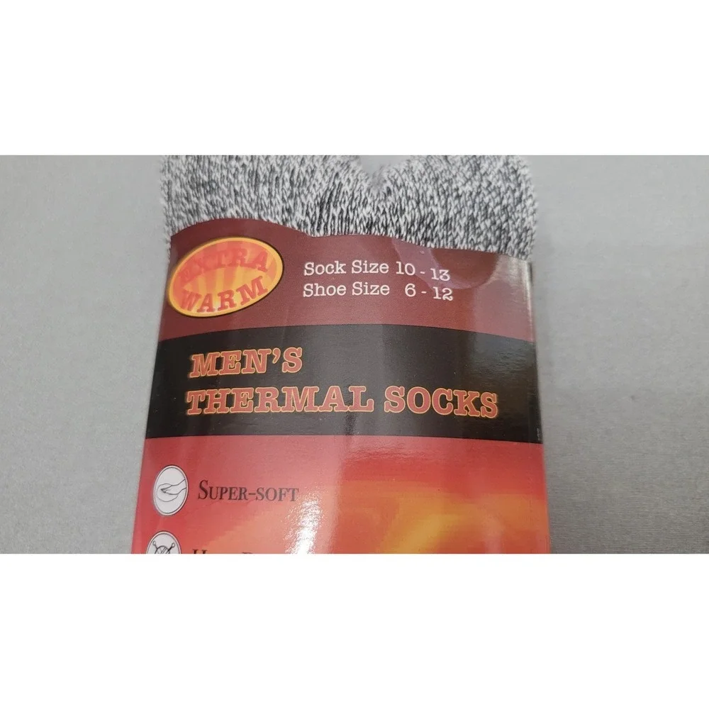 Extra Warm Thermal Socks Mens 10-13 Navy Grey NEW 2 Pack Wicking High‎ Bulk Yarn